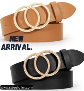 WHIPPY Leather Belt with Double Ring Buckle