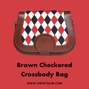 Brown Checkered Crossbody Bag