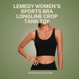 Lemedy Women’s Sports Bra Longline Crop Tank Top