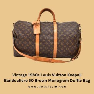 Vintage 1980s Louis Vuitton Keepall Bandouliere 50 Brown Monogram Duffle Bag