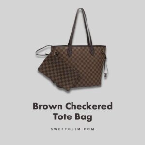 Brown Checkered Tote Bag
