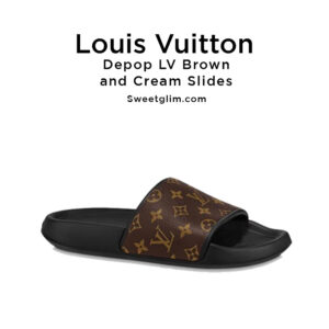 Depop LV Brown and Cream Slides