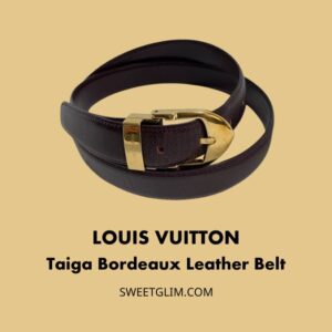 LOUIS VUITTON Taiga Bordeaux Leather Belt