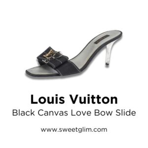 Louis Vuitton Black Canvas Love Bow Slide