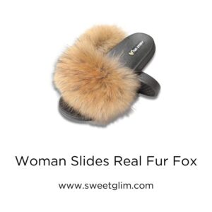 Woman Slides Real Fur Fox
